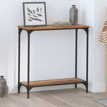 Konsolinis stalas su lentyna Sena mediena 75 x 30.5 x 75 cm