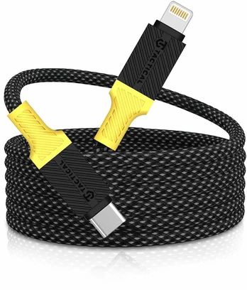 Tactical MagRope USB-C/Lightning 1m juoda/geltona