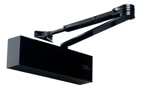 Durų pritraukėjas DORMA, TS72 BC, juoda spalva, su alkūne
