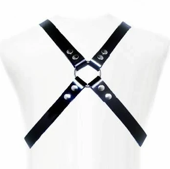 OUCH! Basic Leather Body Harness - Adjustable Cross-Strap, Unisex, S-XL