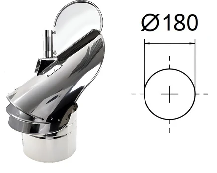 Besisukantis dūmtraukio deflektorius D-180 mm