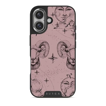 Aries - iPhone 16 Plus Case, Elite Dark (MagSafe) / Silver / Pink