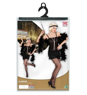 „FLAPPER“ (suknelė, galvos juosta su plunksna)