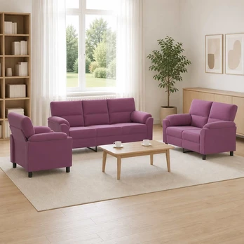 Sofa Sofos komplektas 3 vnt. Violetinė Aksomas