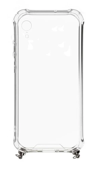 Evelatus iPhone XR silikoninis skaidrus su karoliais TPU dirželiu Apple Space Grey
