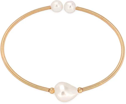 Troli Charming open bracelet with natural pearls