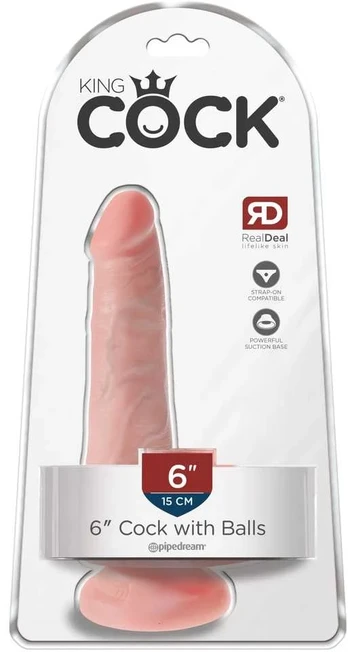Dildo KING COCK REALISTIC PENIS WITH BALLS 13,5 cm