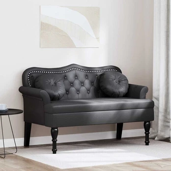 Česterfildo suolas Juoda 120,5 x 65 x 75 cm Dirbtinė oda