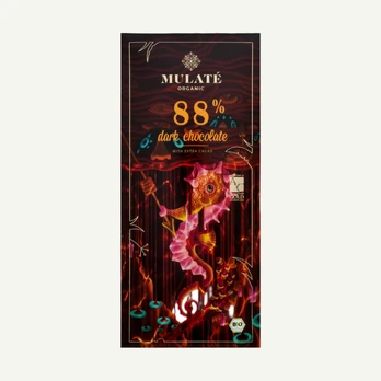 Mulate Organic 88% juodasis šokoladas, 30 g