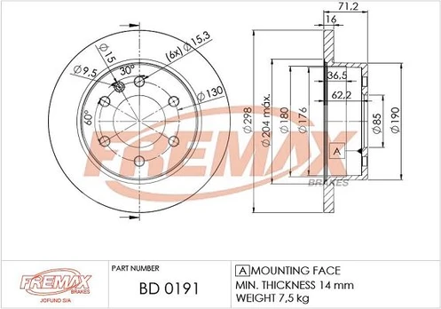 Stabdžių diskas FREMAX BD-0191