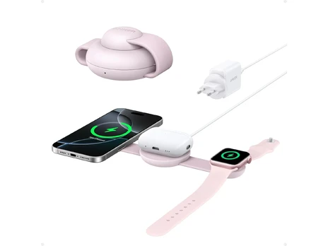 Įkroviklis Anker MagGo Charging Station (3-in-1, Foldable Pad) Pink