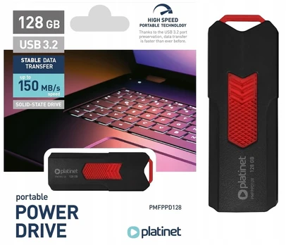Platinet Atmintinė Ssd greitas Usb 3.2 gen2 atmintukas 128 Gb 150 Mb/s