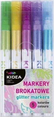 Kidea permanentiniai markeriai (5 vnt.) su blizgučiais