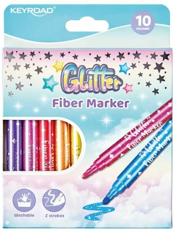 Viltpliiatsid Keyroad 10-värvi glitter