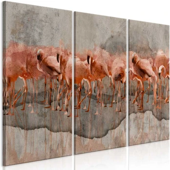 Artgeist Paveikslas - Flamingo Lake (3 Parts)