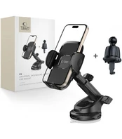 Juodas automobilinis telefono laikiklis "Tech-Protect V3 Universal Vent & Dash"
