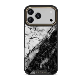 Fatal Contradiction - Black & White Marble iPhone 17 Pro Max Case, Elite Dark (MagSafe) / Gold