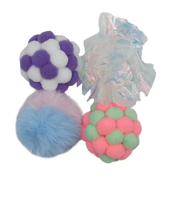 Bubu Pets Puffies kamuoliukai katėms, 4 vnt