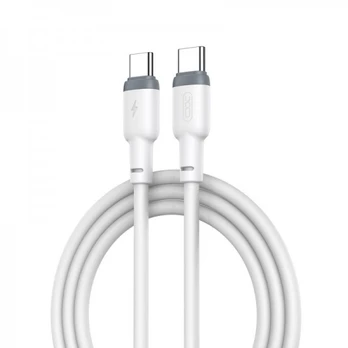 Kabelis XO USB-C - USB-C, 2 x USB-C, 1 m, balta, 60 W