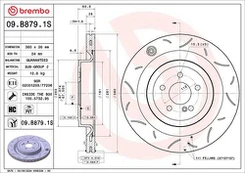 Stabdžių diskas BREMBO 09.B879.1S