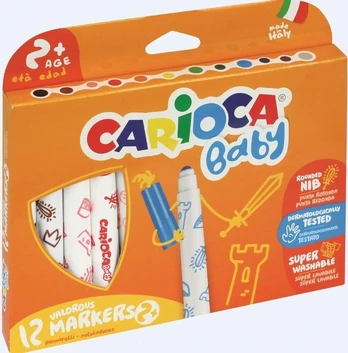 Carioca Maxi Baby flomasteriai, 12 spalvų (134326)