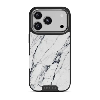 Satin White - Marble iPhone 17 Pro Case, Elite Dark (MagSafe) / Gunmetal
