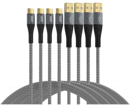 EFB USB-A auf USB-C Kabelset 60W QC 3A 0,5+1+2+3m grau