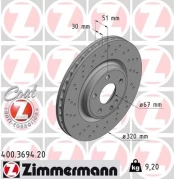 Stabdžių diskas ZIMMERMANN 400.3694.20 kaina