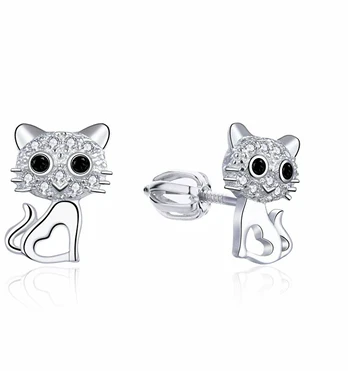 Moiss Playful sidabrinis earrings Cat E0004421