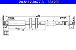 ATE 24.5112-0477.3 Brake hose