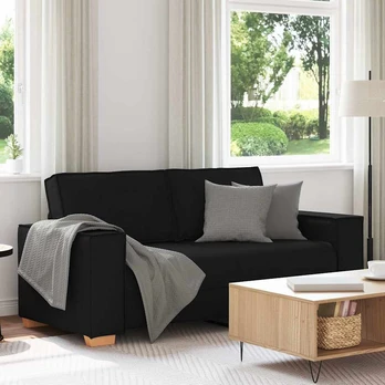 Dvivietė sofa, juoda, 180x78x84 cm, audinys