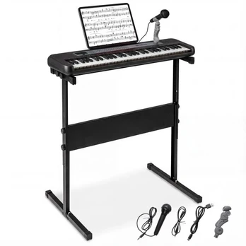 61 klavišų pianinas juodas