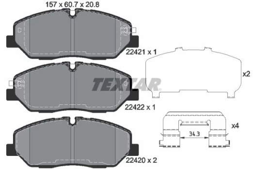 TEXTAR 2242101 Brake pad set
