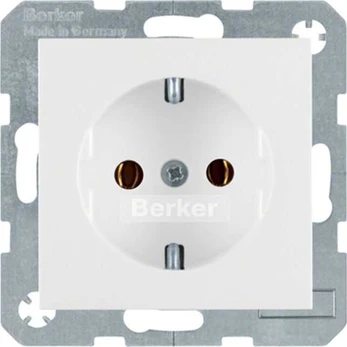 Hager S1/B3/B7/STIKLINIS Baltas MODULIS 1X SCHUKO LIZDAS - 41438989