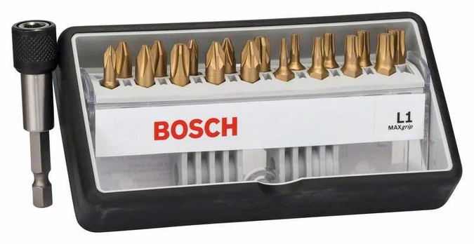 Bosch 19-dalių antgalių kompl. L1 Max Grip