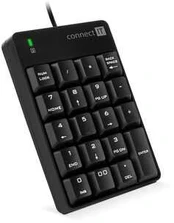 CONNECT IT NumCALC drátová numerická klaviatūra, ČERNÁ
