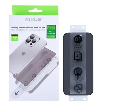 Rixus privatumo stiklas su Fit Box Apple iPhone 14 , 13, 13 Pro, 16e, 17e