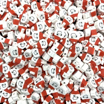 Molio karoliukai, dark red snowflakes