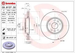 Stabdžių diskas BREMBO 09.8137.31 kaina