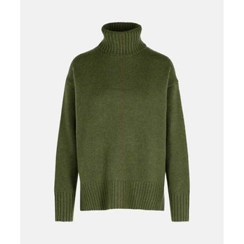 Megztinis moterims, Žalia, Classic long sleeve pullover