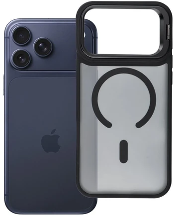 Case for iPhone 17 Pro Max Forcell F-Protect Shadow Stand Premium compatible with MagSafe juodas