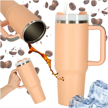Termosinis puodelis su rankena, 1200 ml, rausvas