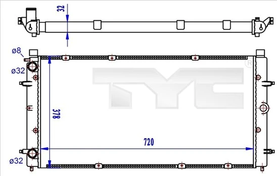 Radiatorius, variklio aušinimas TYC 737-0059-R