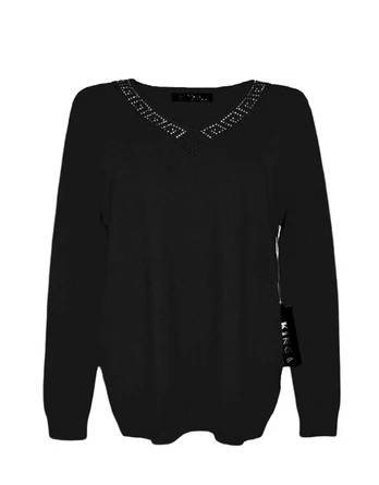 Megztinis moterims Kinga, juodas, XL