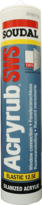 Dažomas hermetikas SOUDAL ACRYRUB SWS, baltos sp., 310 ml kaina