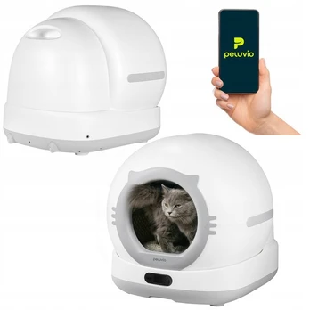 Automatinis kačių tualetas Peluvio Pearl White Grey