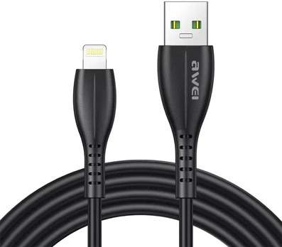 AWEI kabelis CL-115L USB na Lightning juoda/juodas