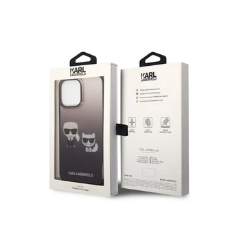 Karl Lagerfeld Gradient and Choupette Case skirtas iPhone 14 Pro, juodas