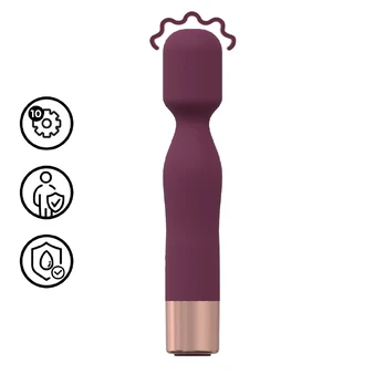 Mini Classic Wand Vibrator Burgundy - Compact Rechargeable Massager