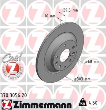 Stabdžių diskas ZIMMERMANN 370.3056.20
